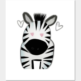 Cute Zebra Drawing Posters and Art